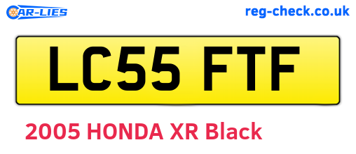 LC55FTF are the vehicle registration plates.