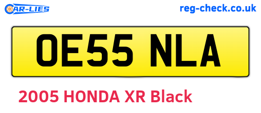 OE55NLA are the vehicle registration plates.