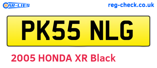 PK55NLG are the vehicle registration plates.
