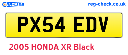 PX54EDV are the vehicle registration plates.