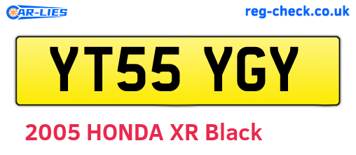 YT55YGY are the vehicle registration plates.