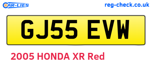 GJ55EVW are the vehicle registration plates.