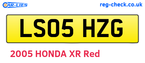 LS05HZG are the vehicle registration plates.