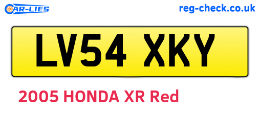 LV54XKY are the vehicle registration plates.