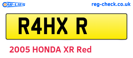 R4HXR are the vehicle registration plates.