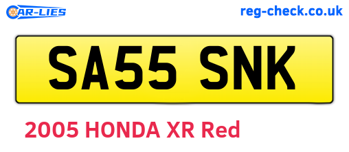 SA55SNK are the vehicle registration plates.