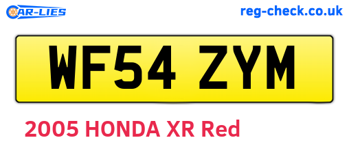 WF54ZYM are the vehicle registration plates.