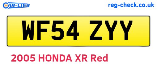 WF54ZYY are the vehicle registration plates.