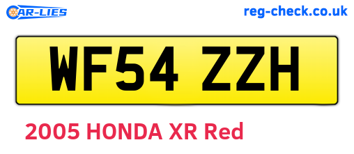 WF54ZZH are the vehicle registration plates.