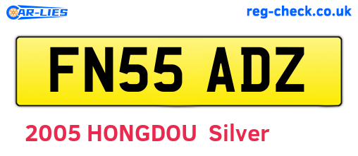 FN55ADZ are the vehicle registration plates.