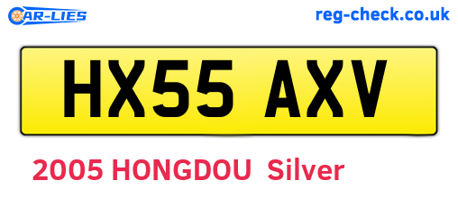 HX55AXV are the vehicle registration plates.