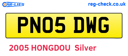 PN05DWG are the vehicle registration plates.