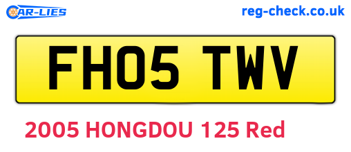 FH05TWV are the vehicle registration plates.