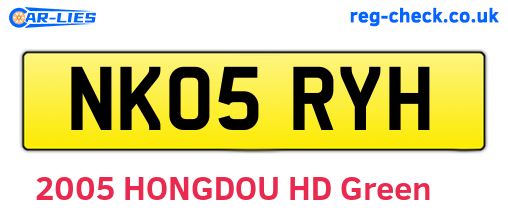 NK05RYH are the vehicle registration plates.