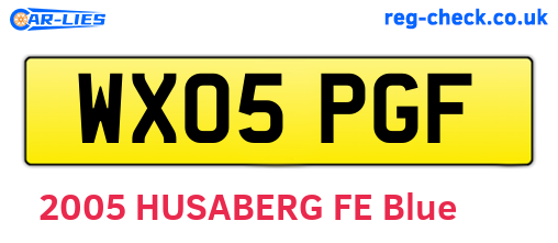 WX05PGF are the vehicle registration plates.