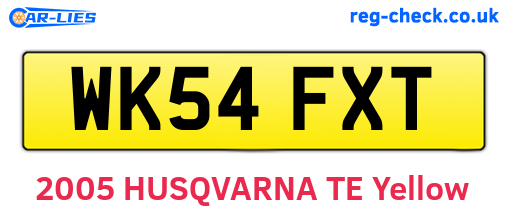 WK54FXT are the vehicle registration plates.