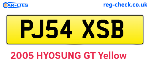 PJ54XSB are the vehicle registration plates.