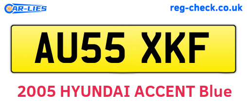 AU55XKF are the vehicle registration plates.