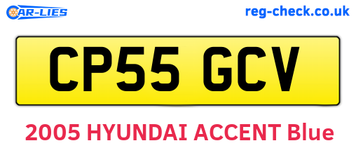 CP55GCV are the vehicle registration plates.