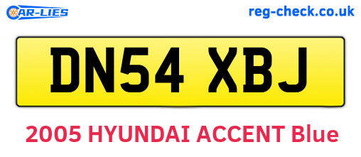 DN54XBJ are the vehicle registration plates.