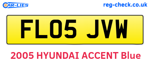 FL05JVW are the vehicle registration plates.