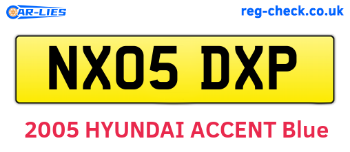 NX05DXP are the vehicle registration plates.