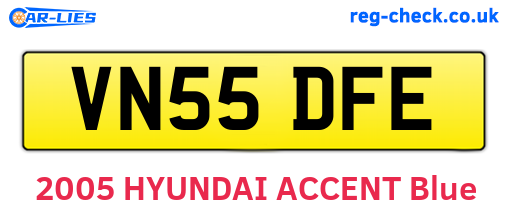 VN55DFE are the vehicle registration plates.