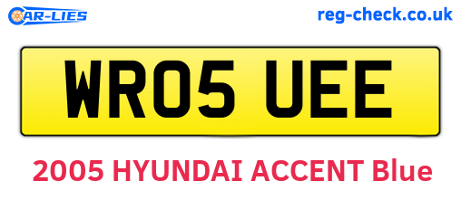 WR05UEE are the vehicle registration plates.