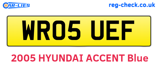 WR05UEF are the vehicle registration plates.