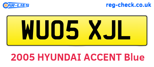 WU05XJL are the vehicle registration plates.