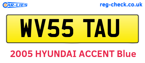 WV55TAU are the vehicle registration plates.