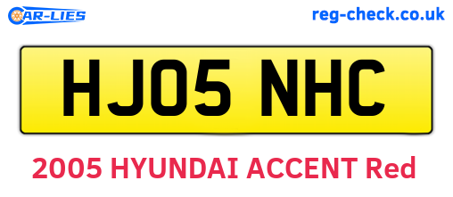 HJ05NHC are the vehicle registration plates.