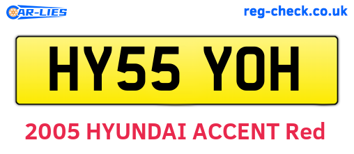 HY55YOH are the vehicle registration plates.
