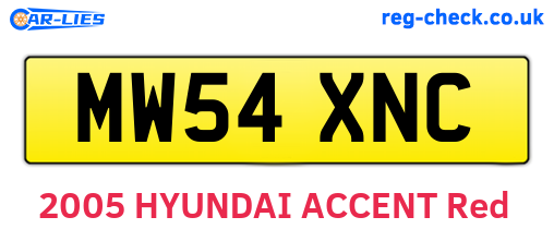 MW54XNC are the vehicle registration plates.