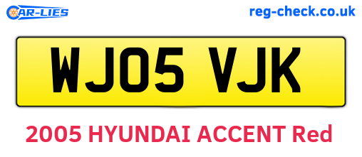 WJ05VJK are the vehicle registration plates.
