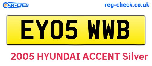 EY05WWB are the vehicle registration plates.