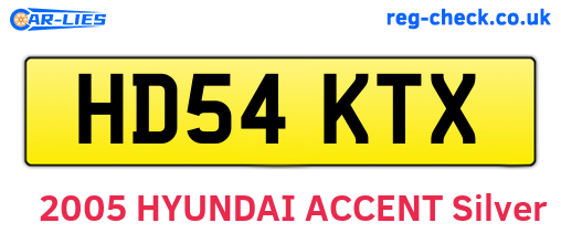 HD54KTX are the vehicle registration plates.