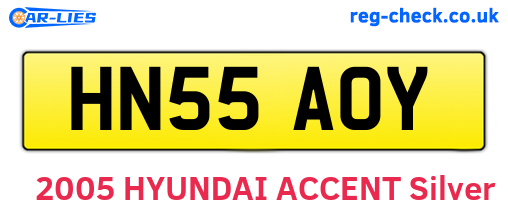 HN55AOY are the vehicle registration plates.