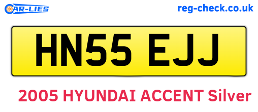 HN55EJJ are the vehicle registration plates.