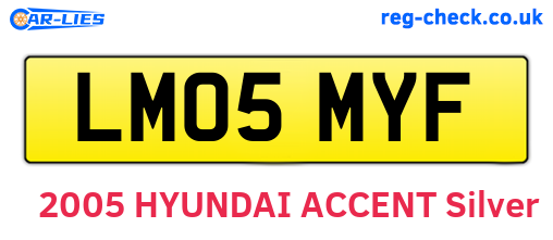 LM05MYF are the vehicle registration plates.