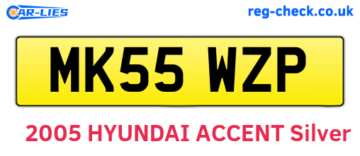 MK55WZP are the vehicle registration plates.