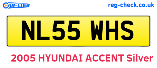 NL55WHS are the vehicle registration plates.