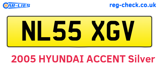 NL55XGV are the vehicle registration plates.