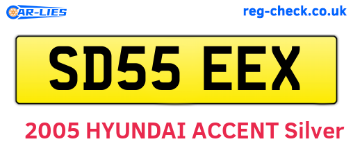 SD55EEX are the vehicle registration plates.