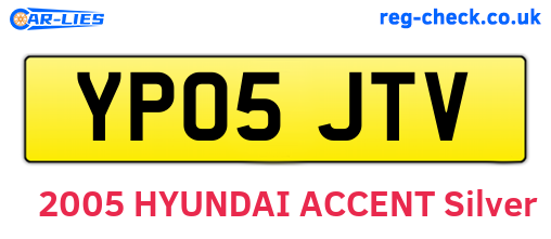 YP05JTV are the vehicle registration plates.