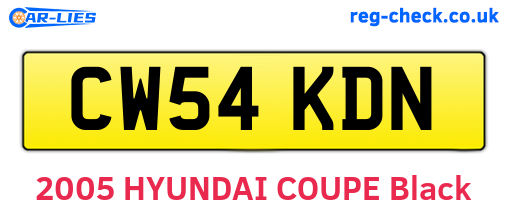 CW54KDN are the vehicle registration plates.