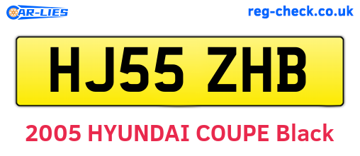 HJ55ZHB are the vehicle registration plates.