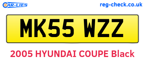 MK55WZZ are the vehicle registration plates.