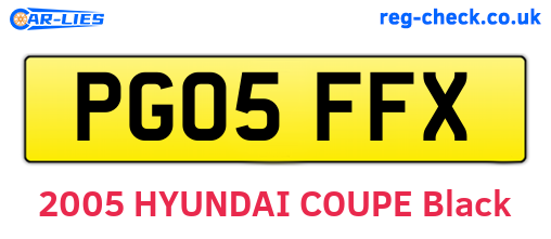PG05FFX are the vehicle registration plates.