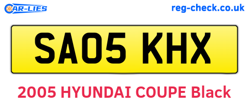 SA05KHX are the vehicle registration plates.